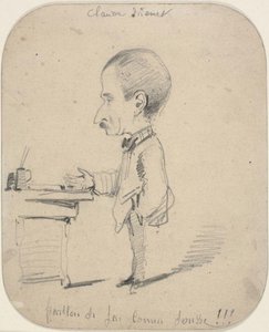 Caricature of Man Standing by Desk